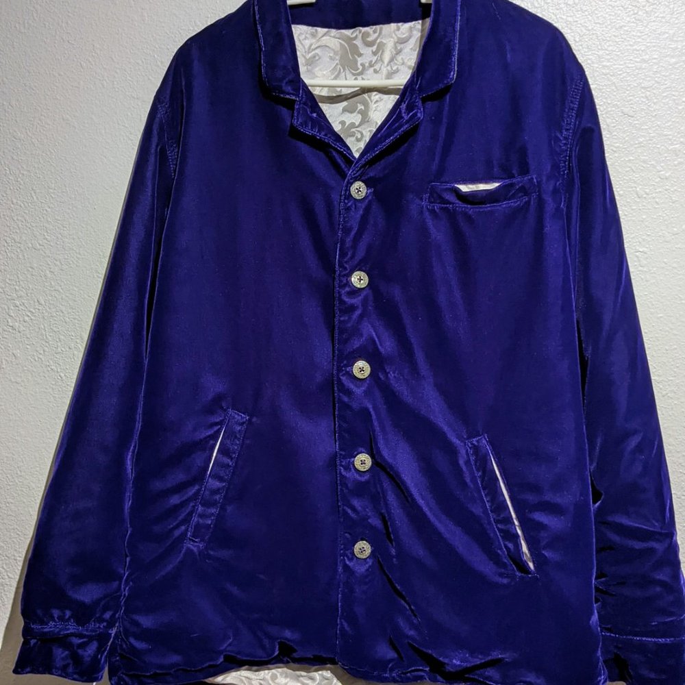 Betabrand Purple Reign Reversible Smoking Jacket
